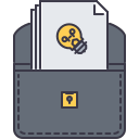 15 portfolio, case, presentation, work, bulb, idea Icon