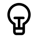 Power, power, bulb, light, idea, linear, flat, fill, monochrome, simple, round Icon