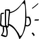 Hand drawn loudspeaker Icon